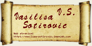 Vasilisa Sotirović vizit kartica